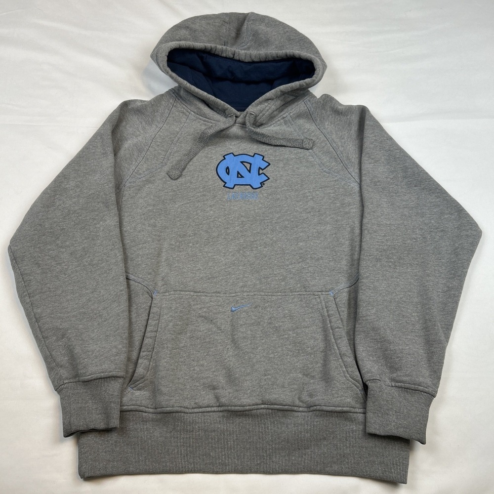 Team Nike North Carolina Tar Heels Lacrosse Hoodie Sweatshirt Sz S Gray UNC